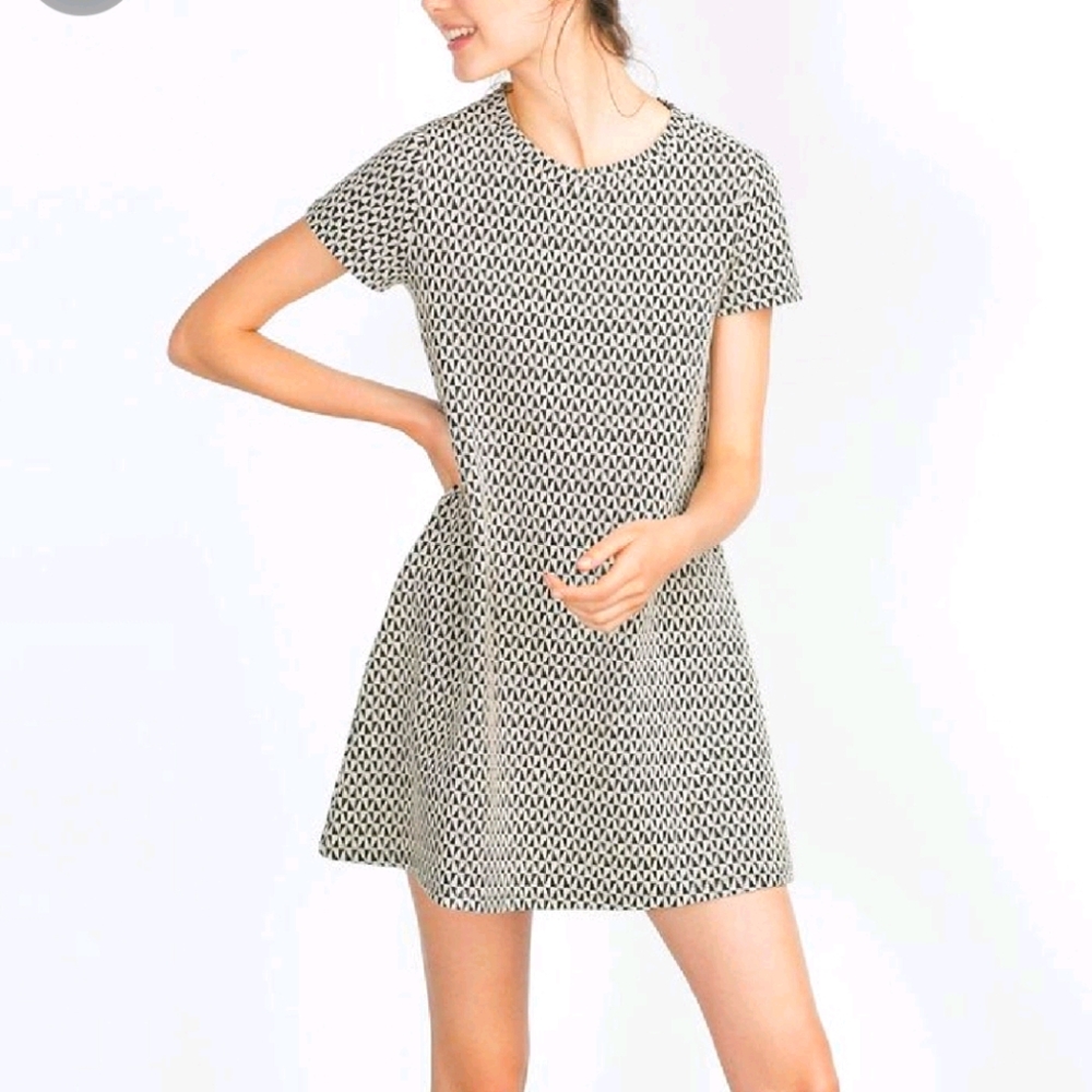 Zara A line jacquard mini dress